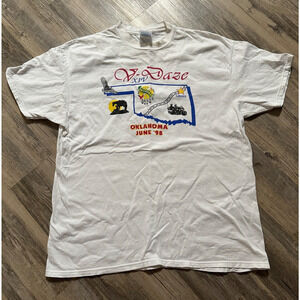 Vtg 90s V-Daze XIV Oklahoma 1998 Retro Biker Shirt XL Motorcycle V Daze